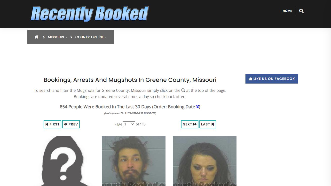 Bookings, Arrests and Mugshots in Greene County, Missouri - Recently Booked