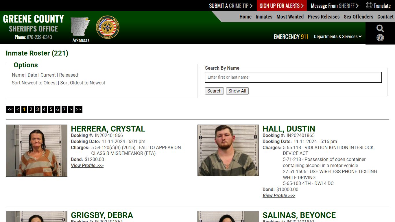 Inmate Roster - Current Inmates Booking Date Descending - Greene County ...